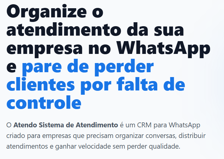 Organize atendimentos, automatize respostas e venda mais pelo WhatsApp.
