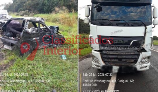 Motorista morre após colisão entre carro e carreta na Washington Luís