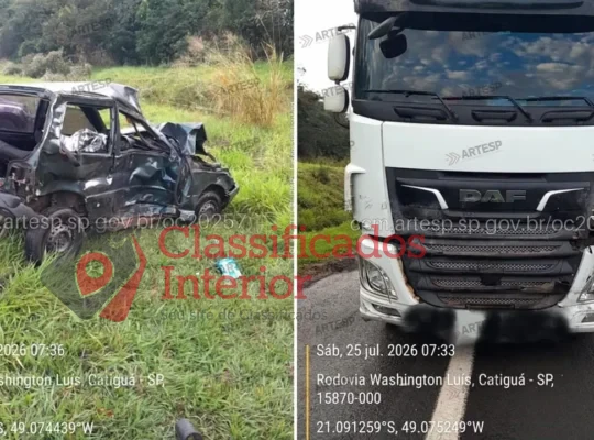 Motorista morre após carro derrapar e ser atingido por caminhão na Washington Luís