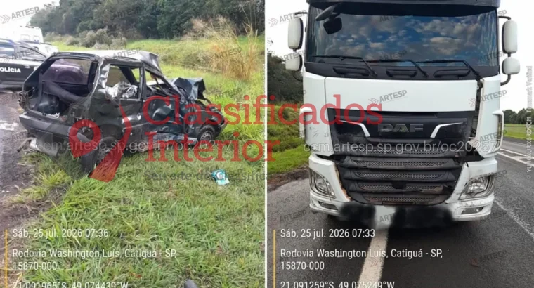 Motorista morre após carro derrapar e ser atingido por caminhão na Washington Luís